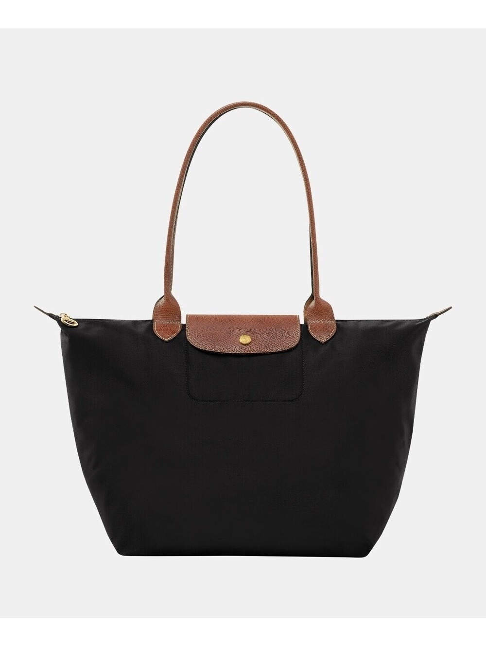 LONGCHAMP Le Pliage Tote Bag Tote Black Brn SIZE L Nylon Leather Purse